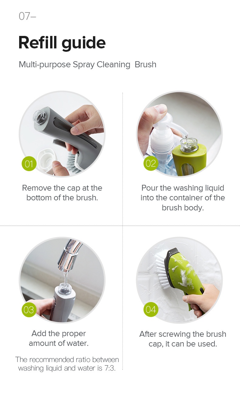 Multi-purpose Spray Liquid Brush Long Handle-8